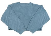 Modrý crop sveter Shein