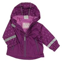 Fialovo-tmavomodrá melírovaná šušťáková jarná bunda s hviezdami a kapucňou Topomini