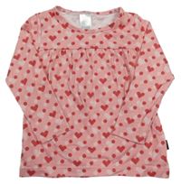 Ružové tričko so srdiečkami