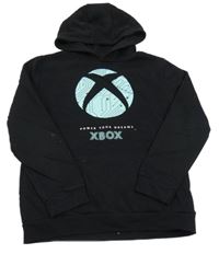 Čierna mikina s potiskem x-box a kapucňou