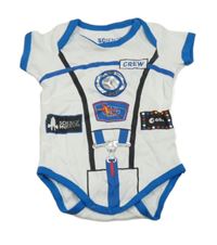 Bílo-modré body s potiskem