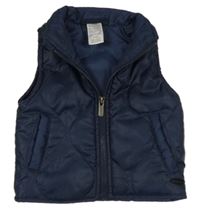 Tmavomodrá šusťáková zateplená vesta Tahari