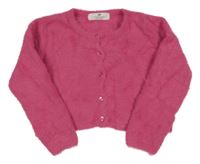 Ružový chlpatý prepínaci crop sveter H&M