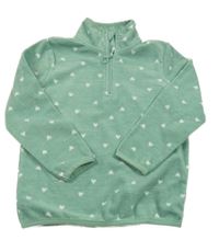 Zelená fleecová mikina so srdiečkami Topolino