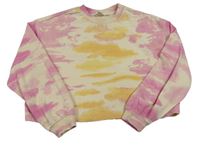 Smetanovo-ružovo-žltá crop mikina H&M