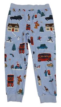 Světlemodré tepláky s vánočními obrázky Next