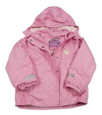 Růžová šusťáková zateplená bunda s kočkou a kapucí Impidimpi