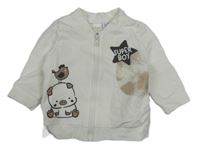 Biela prepínaci mikina s hviezdou a medvedíkom