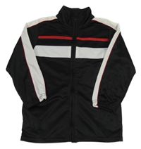 Čierno-biela športová prepínaci mikina s pruhmi