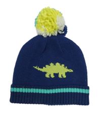 Tmavomodrá čepice s dinosaurem a bambulí M&S