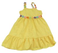 Žlté šaty s kvietkami