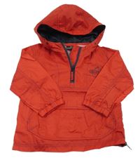 Červená šušťáková vetrovka s opicou a kapucňou Next