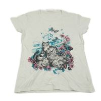 Bielo-modro-ružové tričko so zvieratkami Yigga