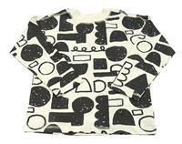 Smetanovo-čierne tričko s obrazci George