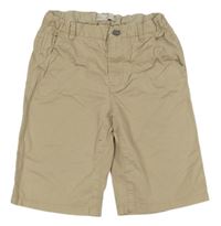 Béžové plátěné chino kraťasy Zara
