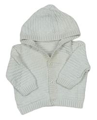 Biely vzorovaný prepínaci sveter s kapucňou zn. Mothercare