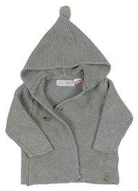 Sivý prepínaci sveter s kapucňou Zara