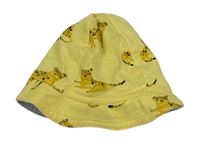 Žlutý bavlněný klobouk s leopardy 