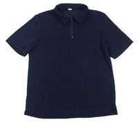 Tmavomodré polo tričko Shein