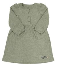 Khaki rebrované svetrové šaty Nutmeg