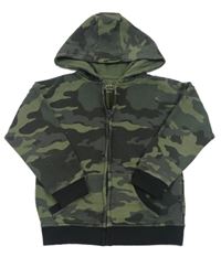 Kaki-sivá army prepínaci mikina s kapucňou Primark