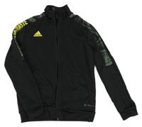 Čierna športová prepínaci funkčná mikina s nápisom Adidas