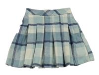 Světlemodro-bielo-tmavomodrá kockovaná skladaná sukňa Matalan