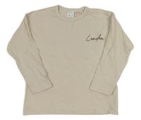 Béžové tričko s nápisom Zara