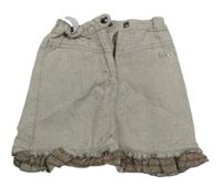 Béžovo-biela vzorovaná plátenná sukňa Esprit