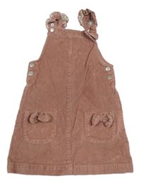 Starorůžové manšestrové šaty s volánky George