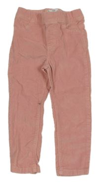 Světlerůžové elastické manšestráky Mango