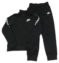 2set - Černá sportovní propínací mikina s logy + tepláky Nike 