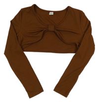 Hnedé rebrované bolerko Shein