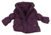 Tmavofialová šusťáková prošívaná zimní bunda F&F