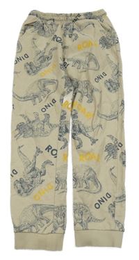 Béžové tepláky s dinosaury litlle kids