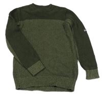 Khaki sveter s nášivkou F&F