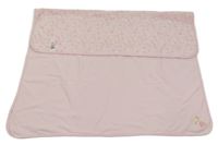 Světlerůžová bavlněná deka se zajíčkem a kytičkami George