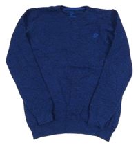 Modro-tmavomodrý vzorovaný sveter We