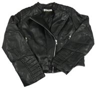 Čierny koženkový crop podšitý krivák H&M