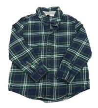 Tmavomodro-zeleno-bílá kostkovaná flanelová košile V by Very