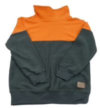 Sivo-oranžová fleecová mikina so stojačikom Yigga