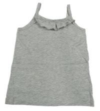 Sivý melírovaný top s volánikmi Tom Tailor