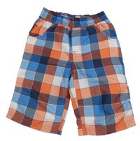 Modro-oranžovo-biele kockované kraťasy Kids