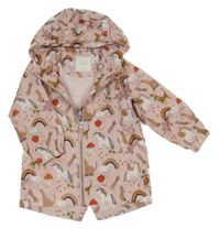 Svetloružová šušťáková jarná parka so zvieratkami Next