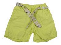 Citronové plátenné kraťasy s opaskom Dopodopo