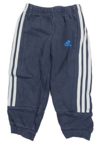 Modrošedé tepláky s logom Adidas