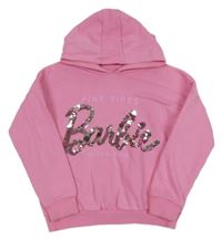 Růžová oversize mikina Barbie z flitrů a kapucí George