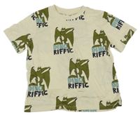 Smetanové tričko s dinosaury H&M