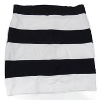 Bielo-čierna pruhovaná púzdrová sukňa H&M