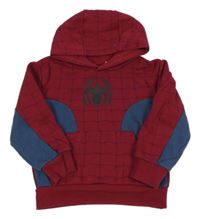 Červeno-modrá mikina so Spider-manem a kapucňou Marvel